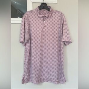 Peter Millar Men’s Summer Comfort Pink And Blue Skulls Golf Polo Size Medium